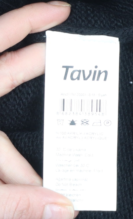Tavin Womens Black Acrylic Knit Jumper Dress UK 8-10