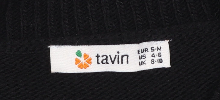 Tavin Womens Black Acrylic Knit Jumper Dress UK 8-10