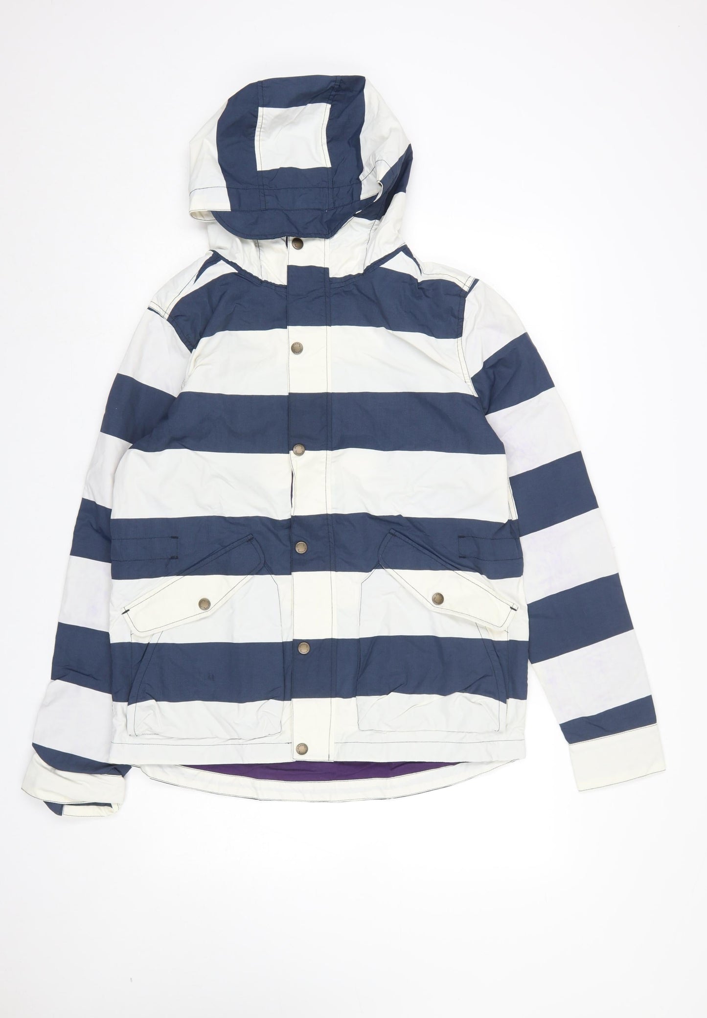 Johnnie b Boys Blue Striped Hooded Parka Jacket 16 Years