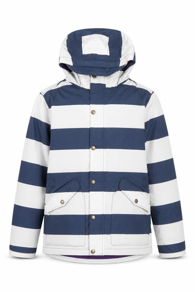 Johnnie b Boys Blue Striped Hooded Parka Jacket 16 Years