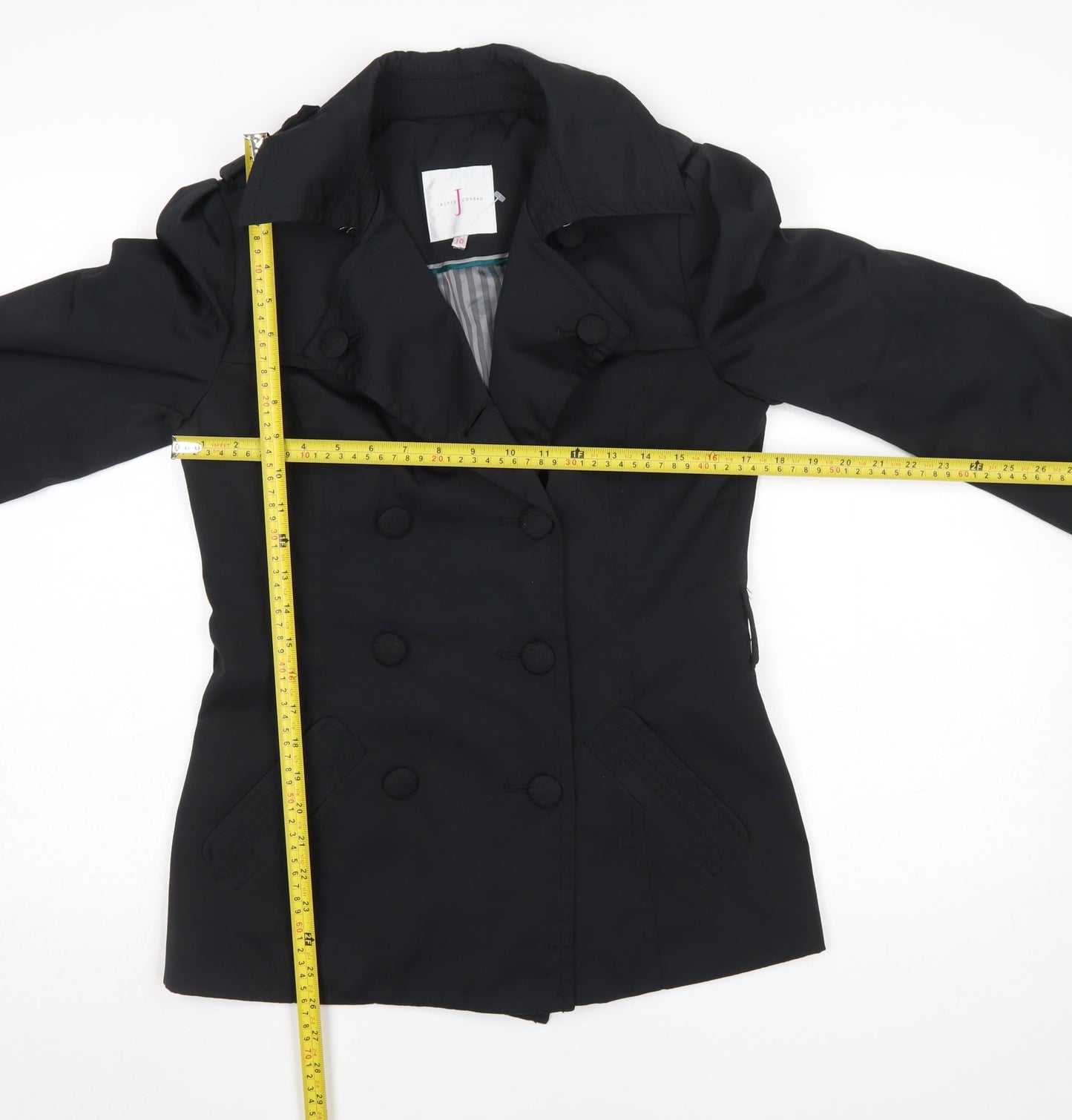 Jasper Conran Women's Black Pea Coat Style Jacket Size 10