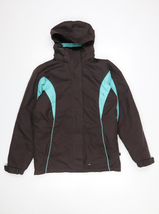 Parallel Women’s Brown Ski Jacket Size 8 Hooded Waterproof Winter Coat