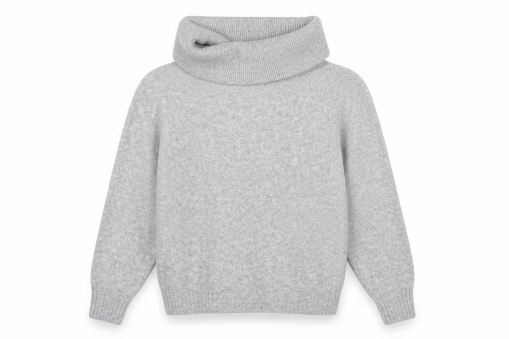 H&M Women's Grey Cowl Neck Wool Blend Jumper Size S