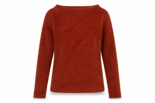Mango Women Brown Fluffy Knit Pullover Jumper Size 12