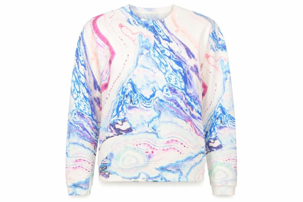 River Island Womens Multicoloured Marble Print Sweatshirt Size 12