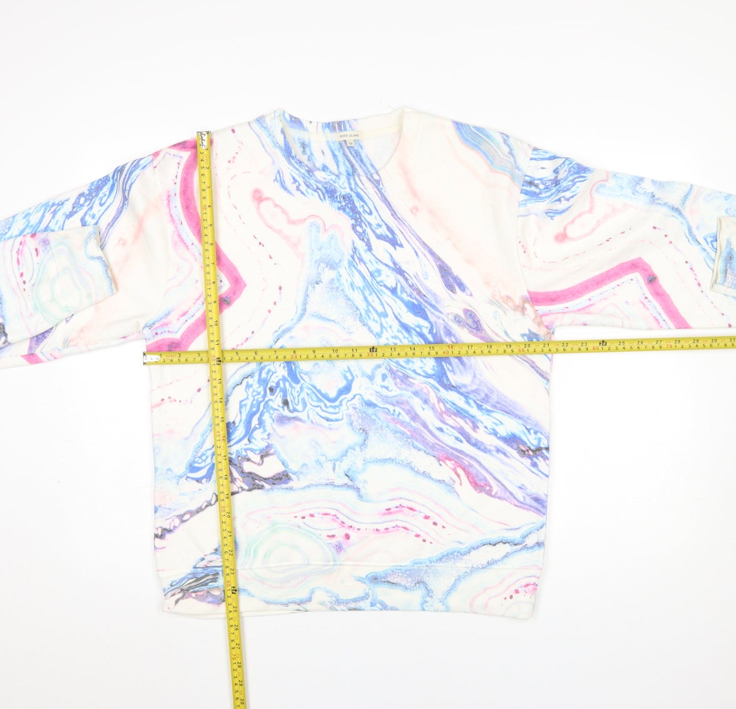 River Island Womens Multicoloured Marble Print Sweatshirt Size 12