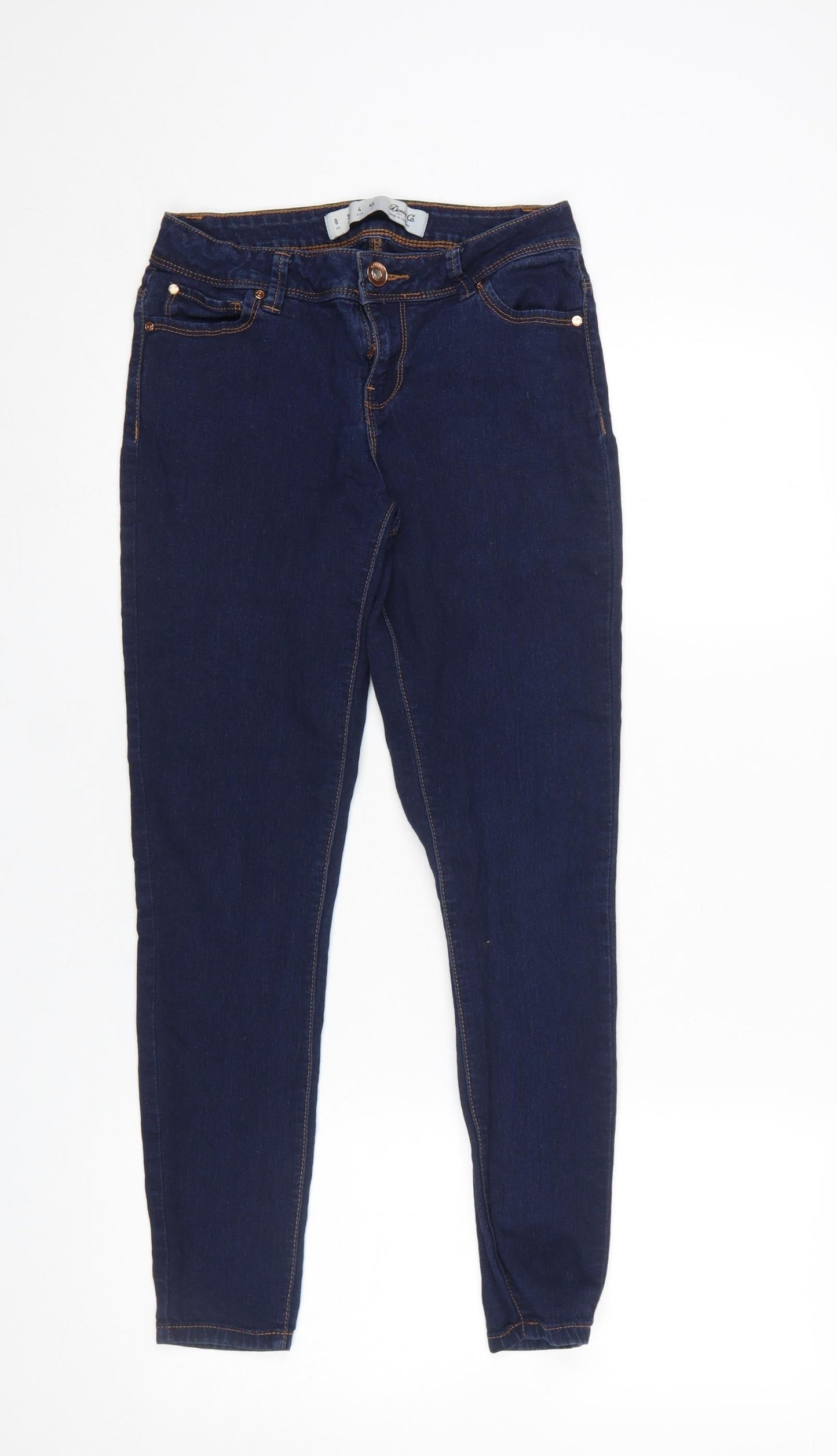 Denim Co Womens Blue Skinny Jeans Size 8 Slim Fit Mid Rise