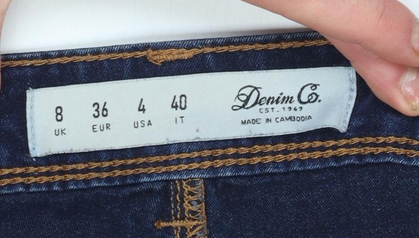 Denim Co Womens Blue Skinny Jeans Size 8 Slim Fit Mid Rise