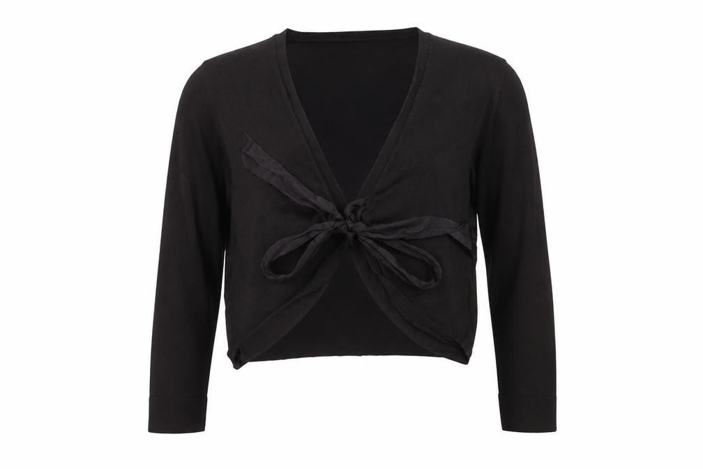 Phase Eight Women's Black V-Neck Tie Front Cardigan Size 16