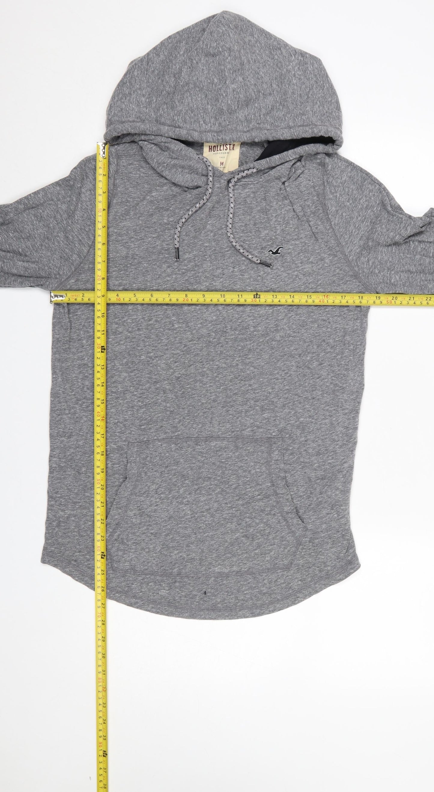 Hollister Men’s Grey Pullover Hoodie Medium Regular Fit
