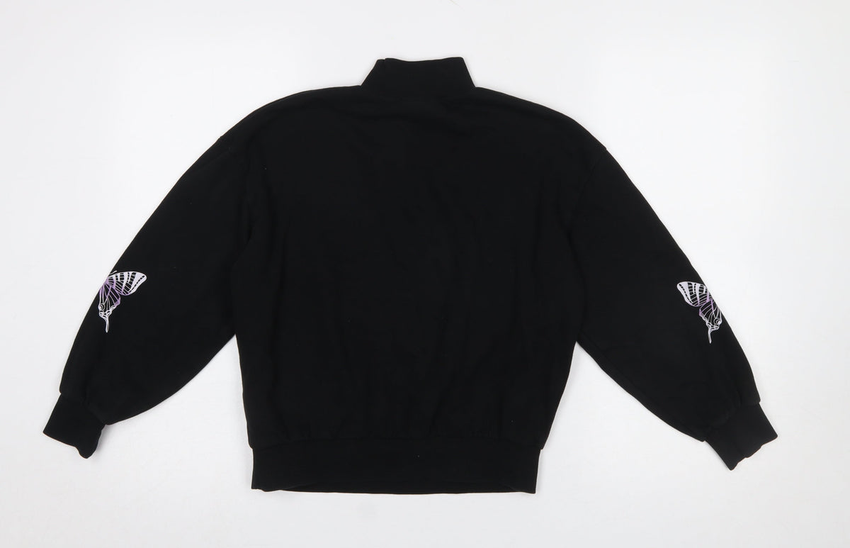 Destination Girls Black Freedom Butterfly Graphic Long Sleeve Pullover 9-10 Years