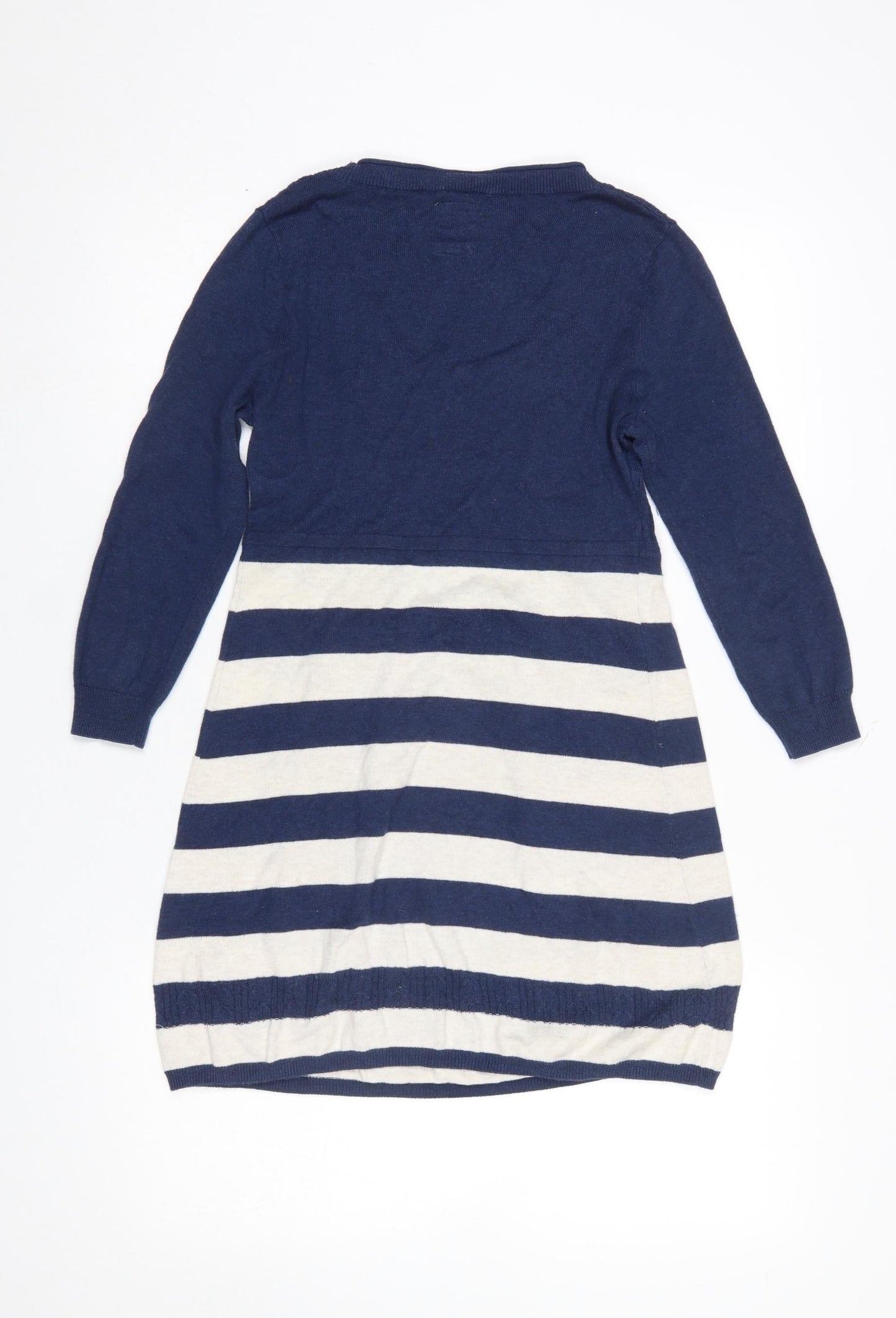 Soulful & Tru Women's Blue Striped Cotton Tunic Jumper Size 8