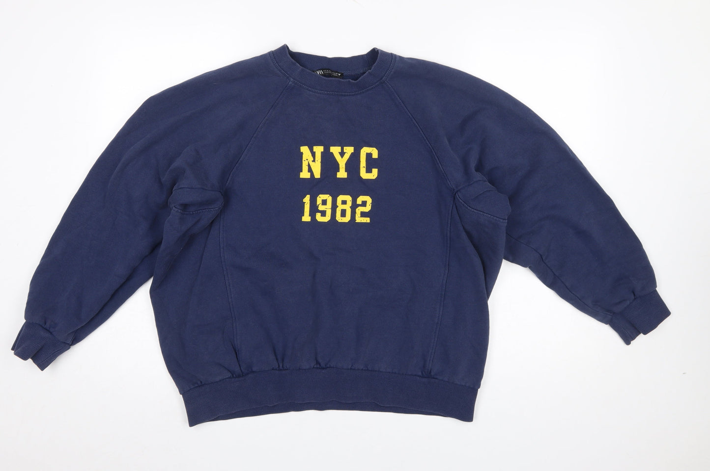 Zara Women Navy Blue NYC 1982 Pullover Sweatshirt Size S