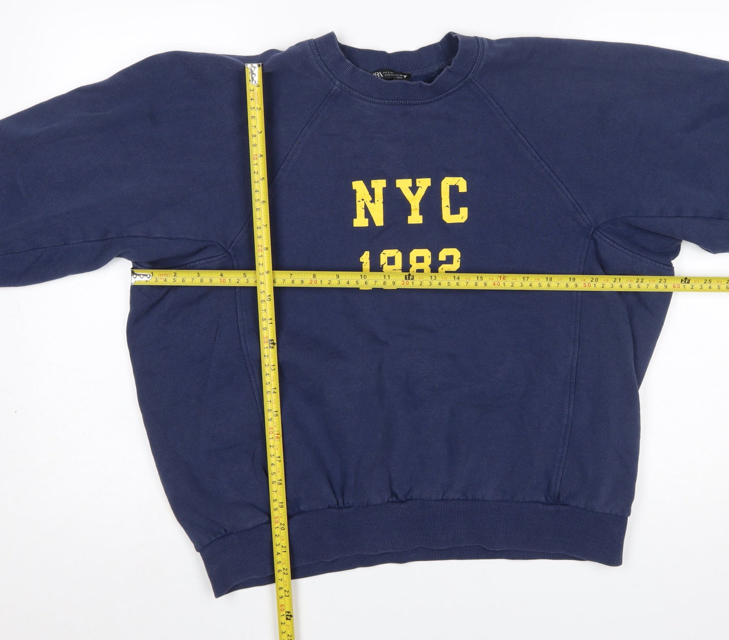 Zara Women Navy Blue NYC 1982 Pullover Sweatshirt Size S
