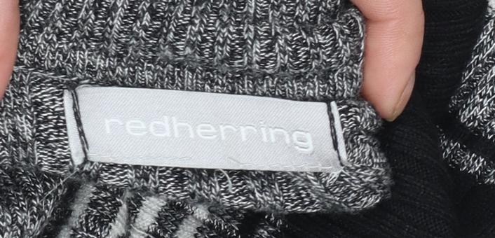 Red Herring Women’s Grey Striped Roll Neck Jumper Size 12