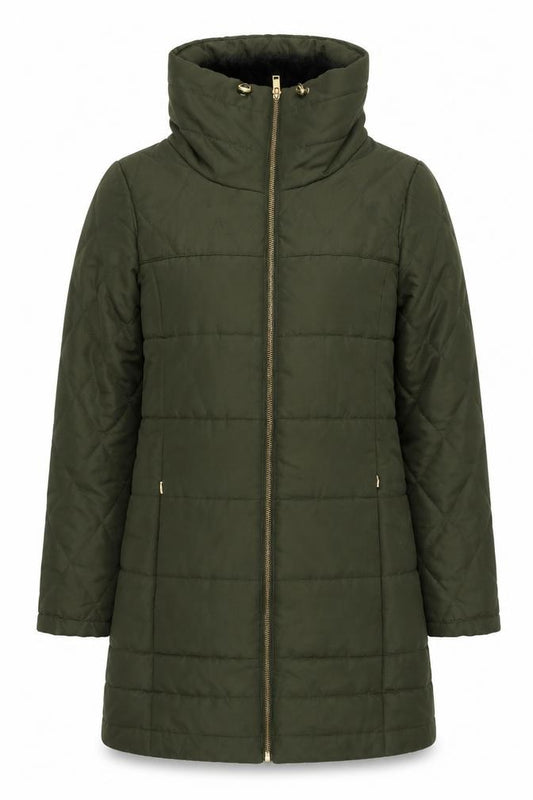 Vero Moda Women’s Green Puffer Jacket Size S Mid-Length Quilted Coat