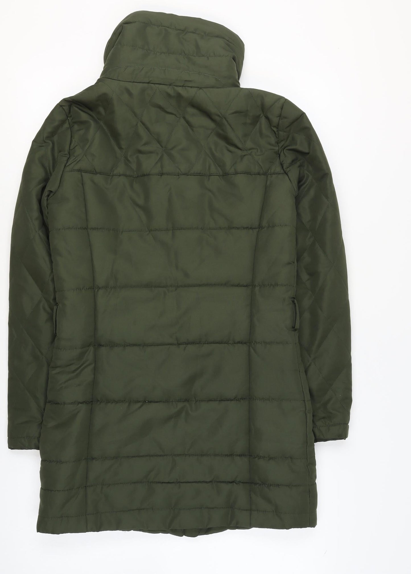 Vero Moda Women’s Green Puffer Jacket Size S Mid-Length Quilted Coat