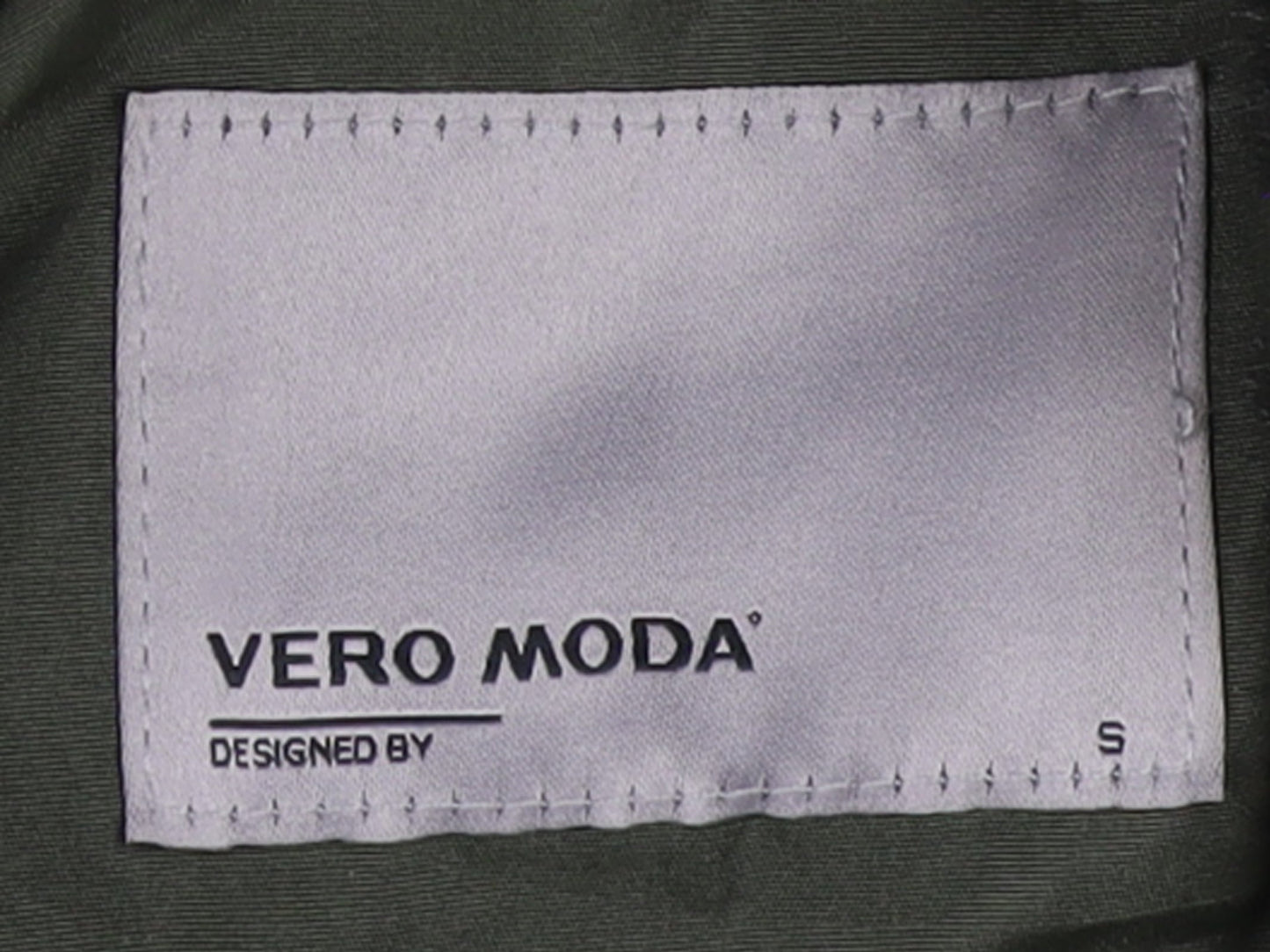 Vero Moda Women’s Green Puffer Jacket Size S Mid-Length Quilted Coat