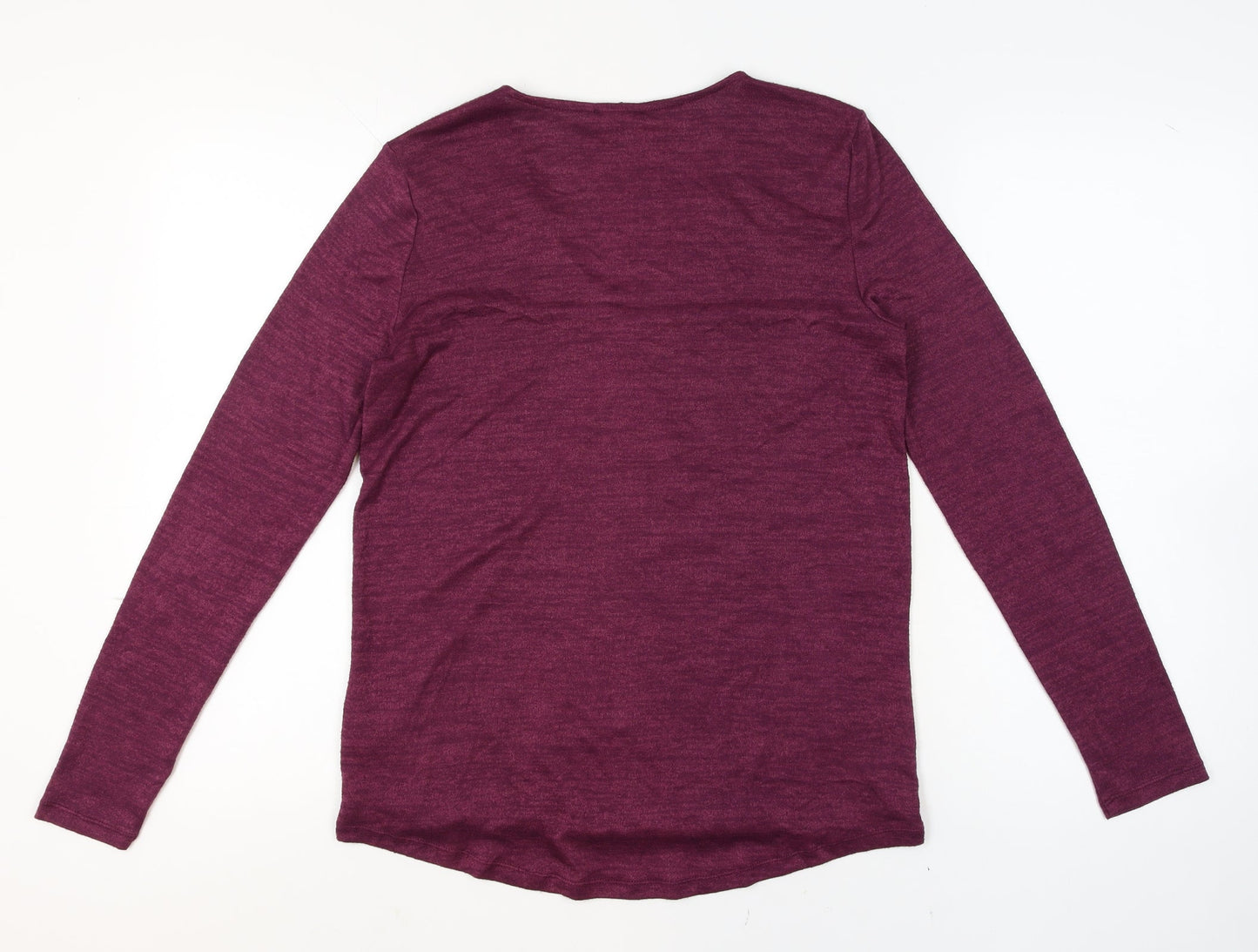 Gap Women's Purple Wrap V-Neck Long Sleeve Jersey Top Size S