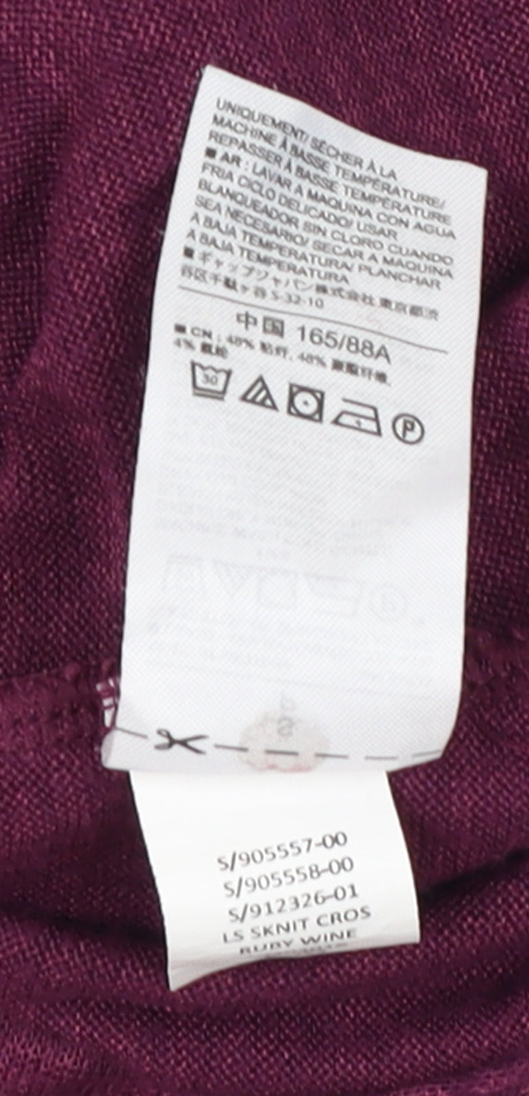 Gap Women's Purple Wrap V-Neck Long Sleeve Jersey Top Size S