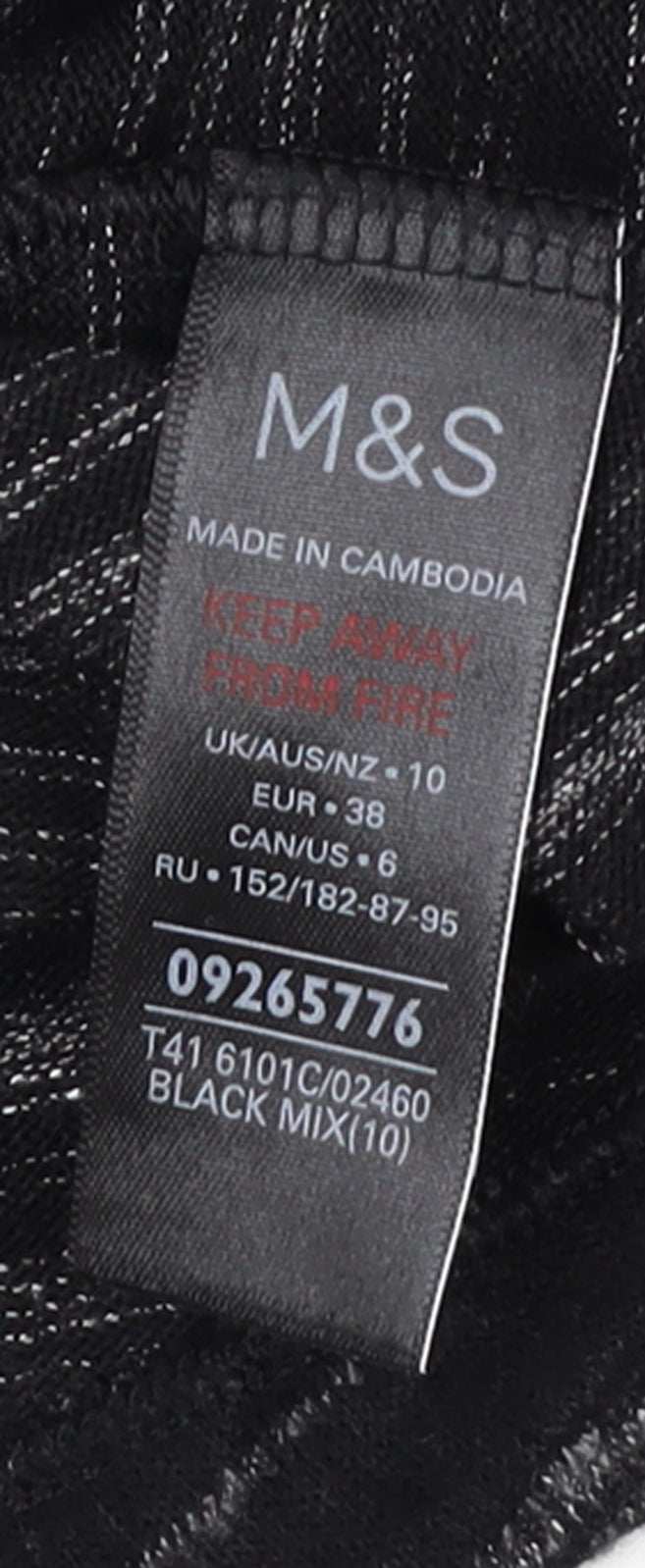Marks and Spencer Women's Black Mix Long Sleeve Jersey Top Size 10