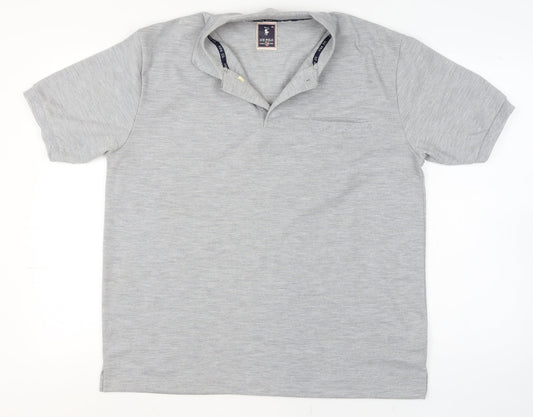 Ice Polo Men's Grey Cotton Blend Short Sleeve XL Polo Shirt
