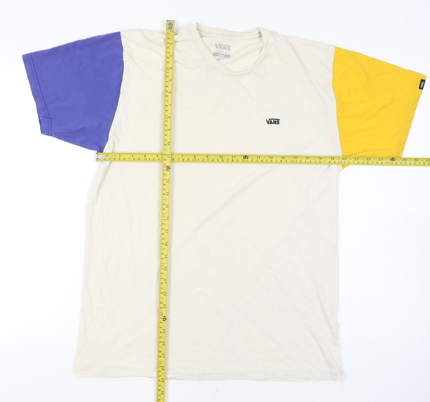 Vans Men's Multicoloured Cotton Crew Neck Classic Fit T-Shirt Size L
