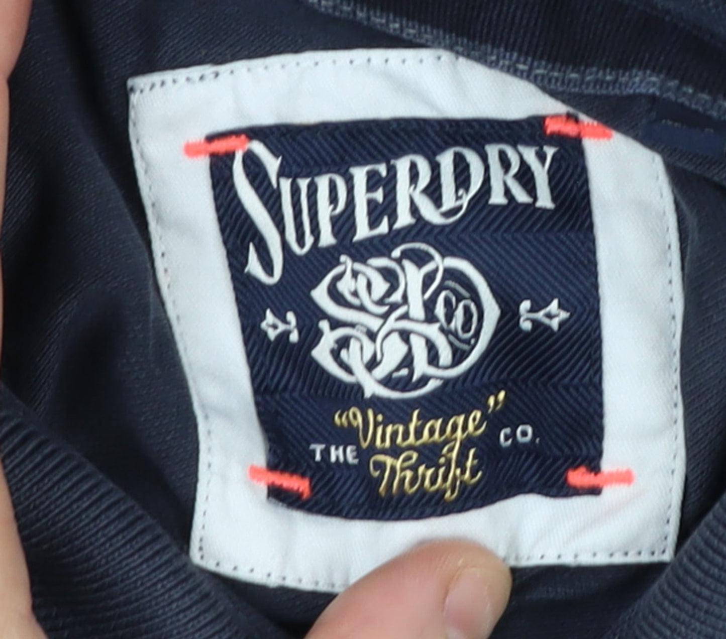 Superdry Boys Blue Polo Shirt Size L Slim Fit Vintage Logo