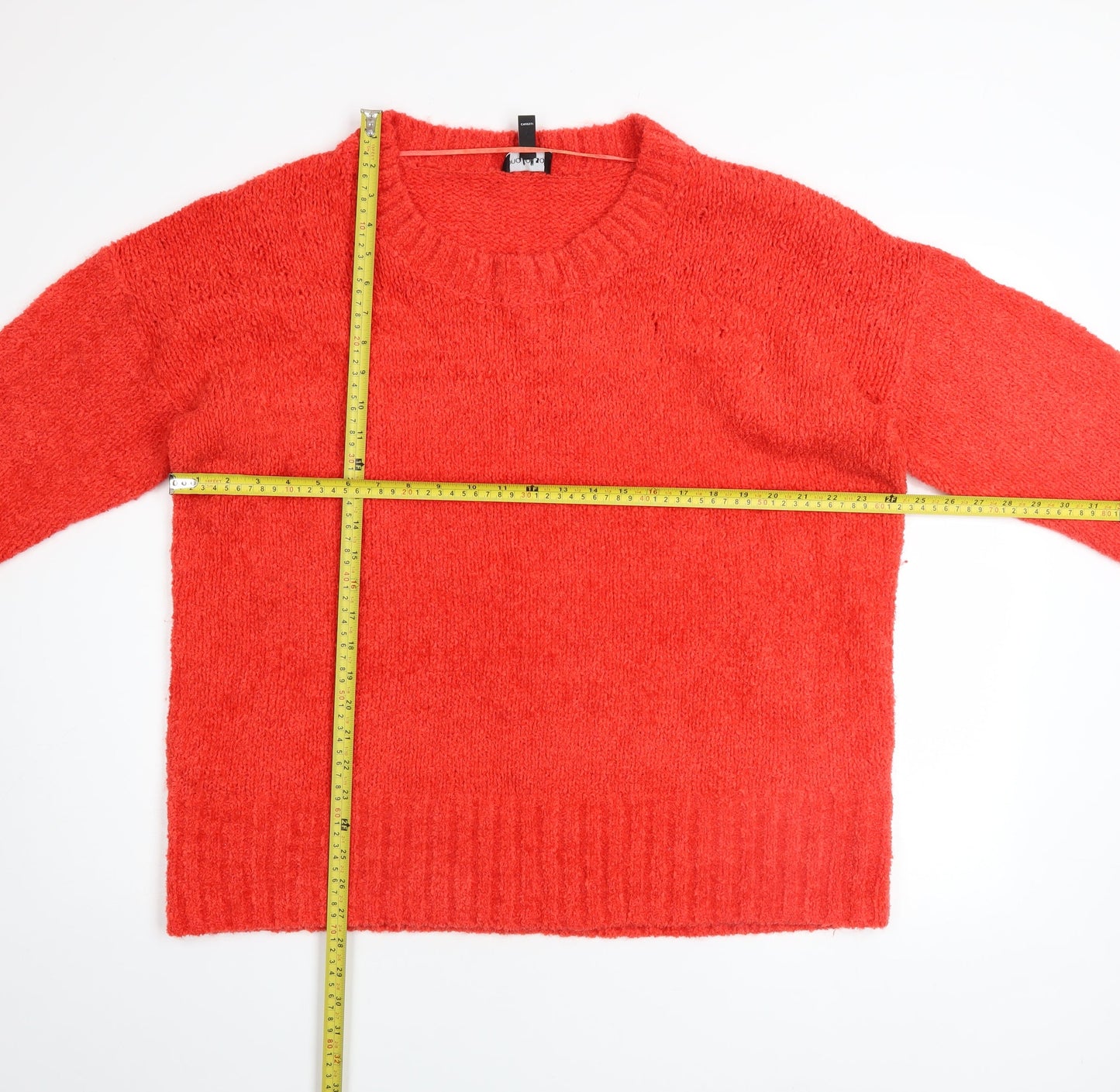 Long Tall Sally Women's Red Chunky Knit Crew Neck Pullover Jumper XL