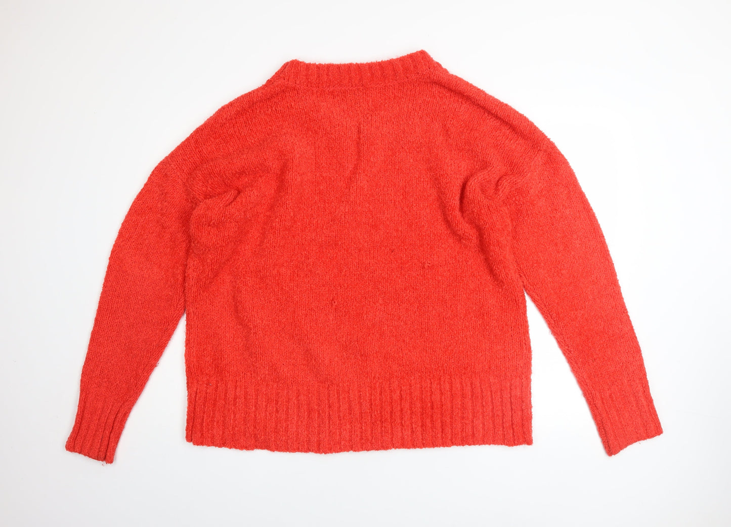 Long Tall Sally Women's Red Chunky Knit Crew Neck Pullover Jumper XL