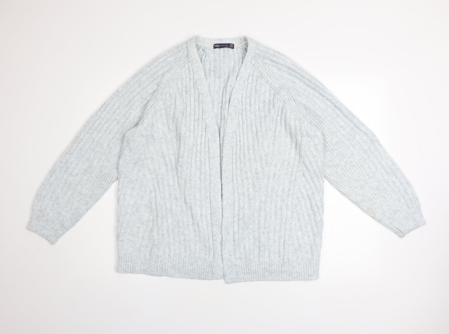 Marks and Spencer Women’s Grey Chunky Knit Open Cardigan Size L