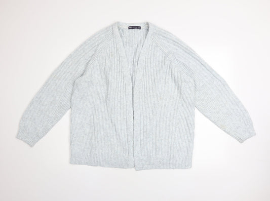 Marks and Spencer Women’s Grey Chunky Knit Open Cardigan Size L