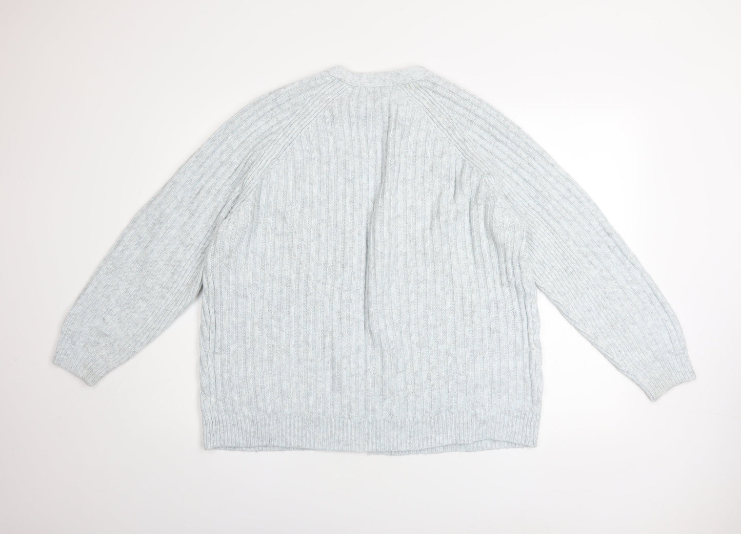 Marks and Spencer Women’s Grey Chunky Knit Open Cardigan Size L
