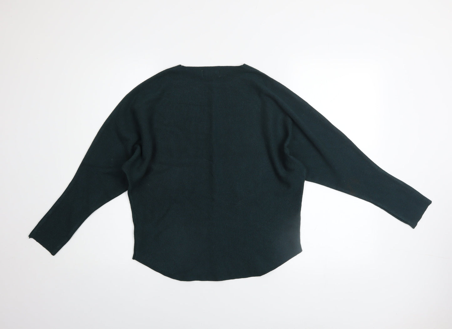 Quiz Women Green Rhinestone Long Sleeve Crew Neck Pullover Jumper Size M
