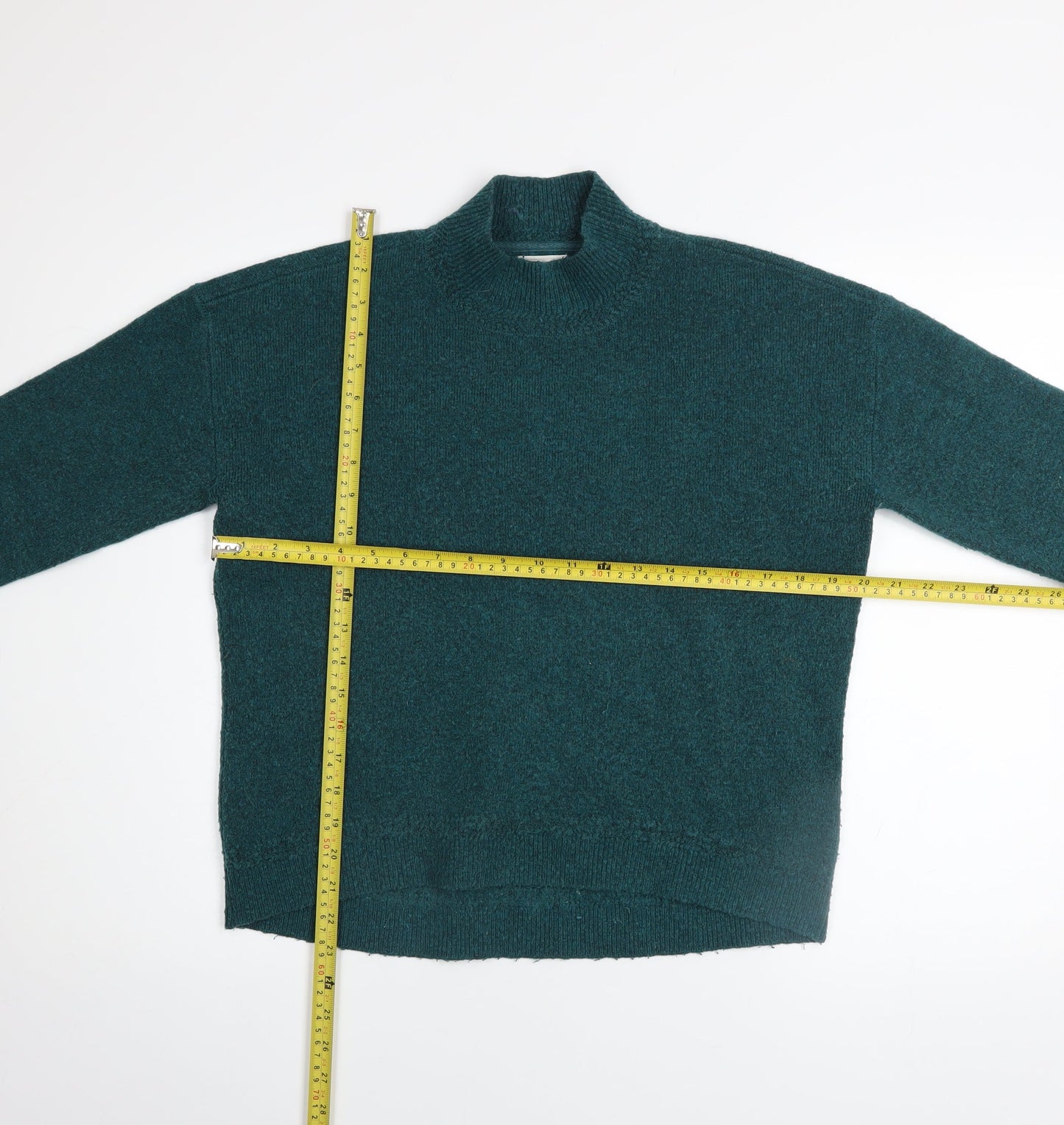 Fat Face Women Green Mock Neck Knit Jumper Size 10