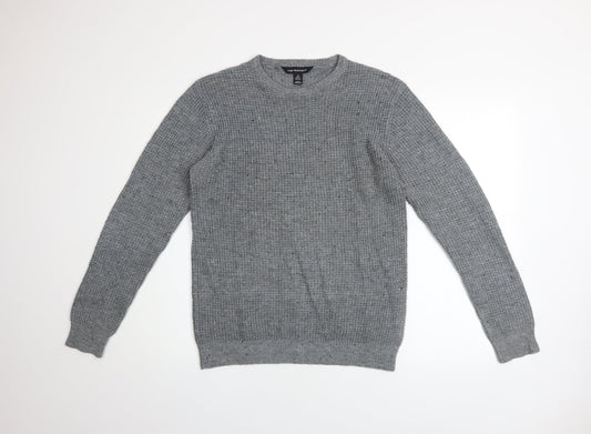 Cedar Wood State Men's Grey XS Crew Neck Waffle Knit Pullover Jumper