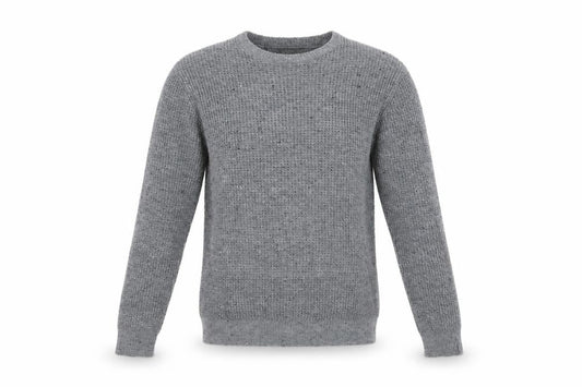 Cedarwood State Men's Grey XS Crew Neck Waffle Knit Pullover Jumper
