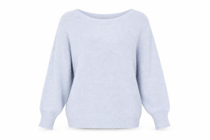 Nina Murati Women Blue Open-Knit Lightweight Pullover Jumper S