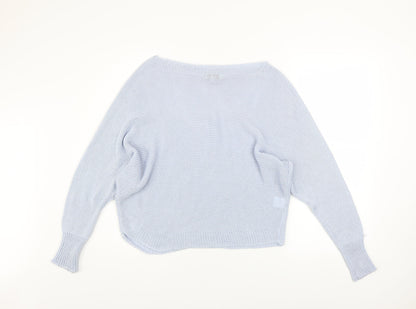 Nina Murati Women Blue Open-Knit Lightweight Pullover Jumper S