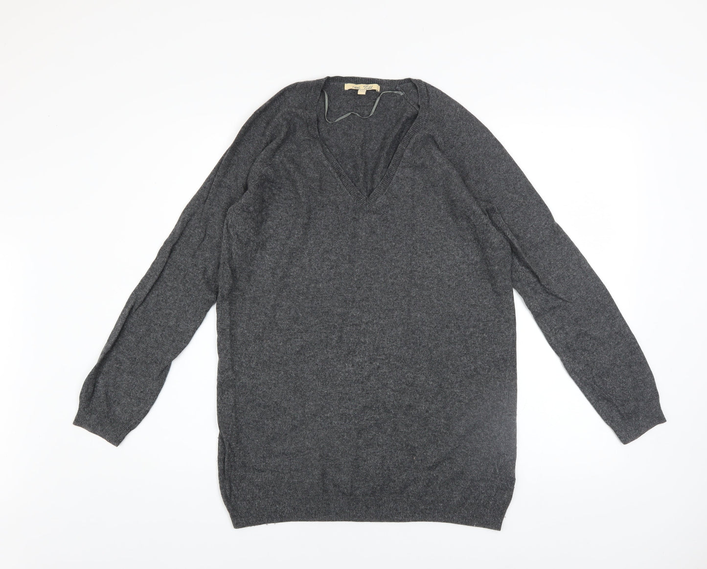 Next Women’s Grey V-Neck Long Sleeve Pullover Jumper Size 12