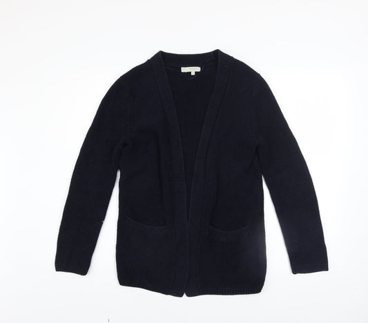Hobbs Women’s Blue Cotton Knit Long Sleeve Open Cardigan XS