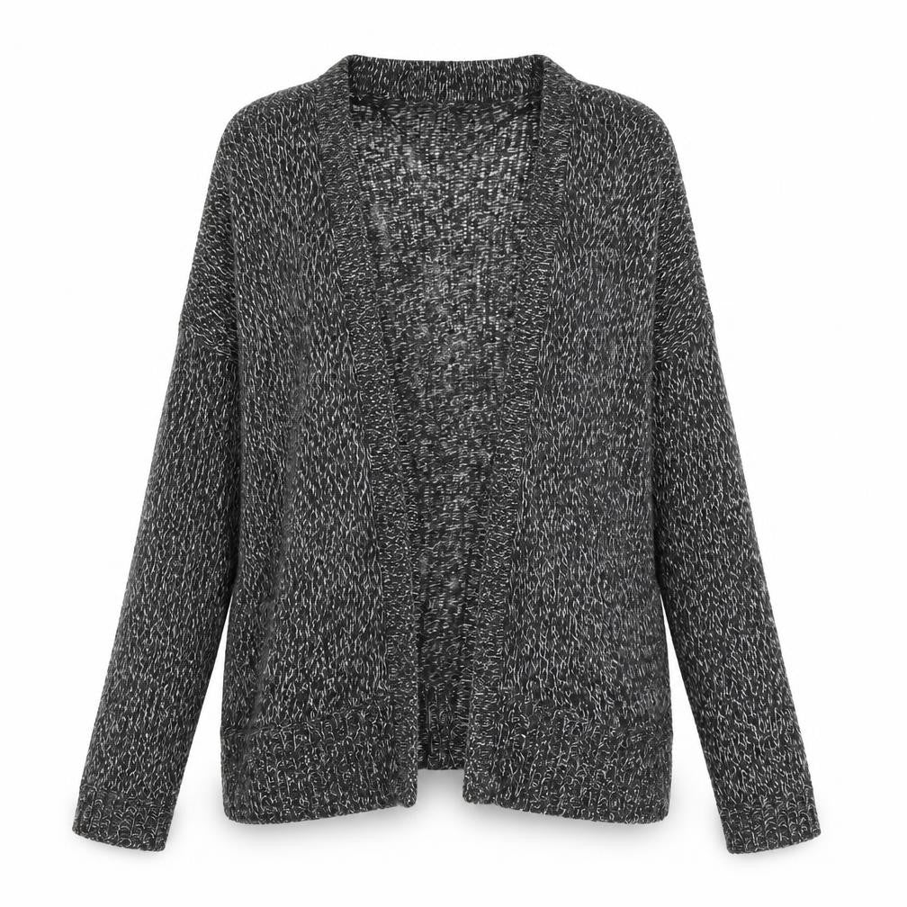 Vero Moda Women's Grey Knit Open Front Long Sleeve Cardigan Size S