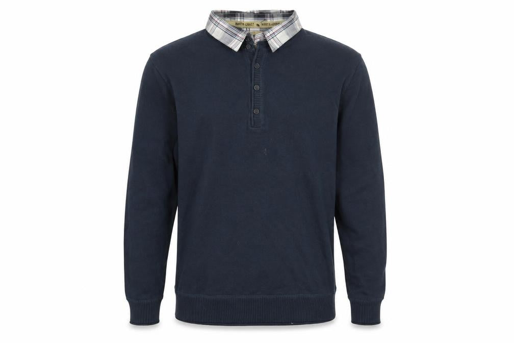 Marks & Spencer North Coast Men’s Blue Cotton Collared Henley Jumper L