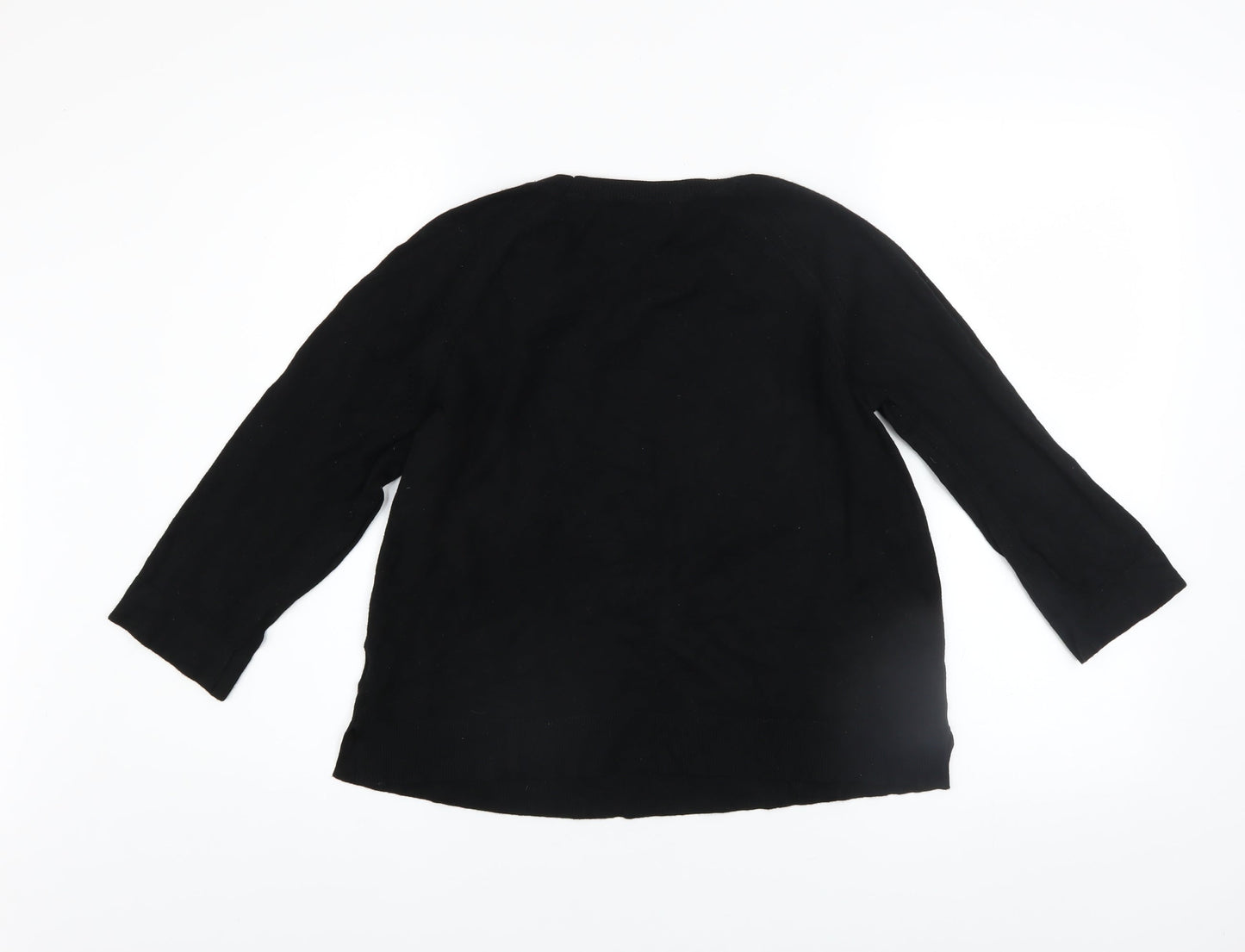Philosophy Women’s Black Rayon Knit Crew Neck Pullover Jumper L