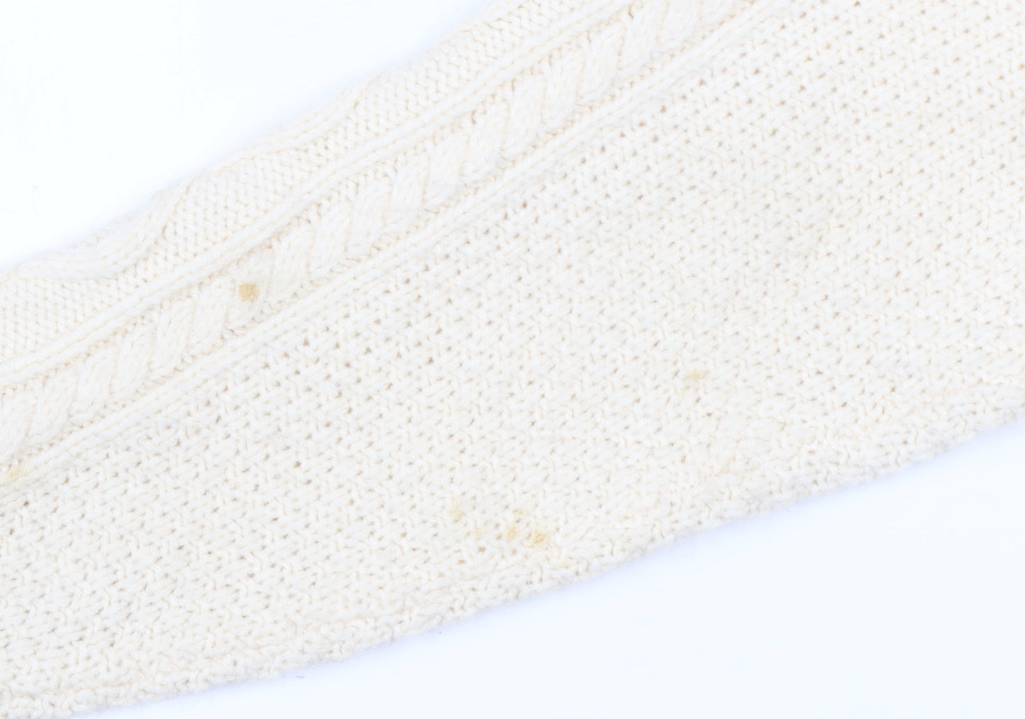 Uniqlo Women Ivory Cable Knit Crew Neck Jumper Size L