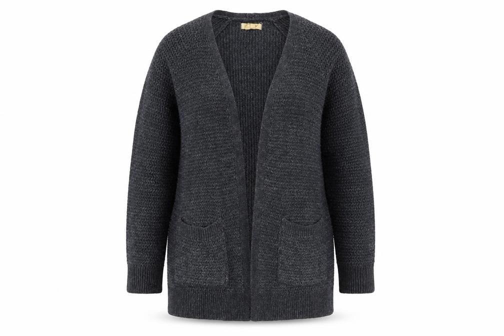 FatFace Women’s Grey Chunky-Knit Open Cardigan UK 12