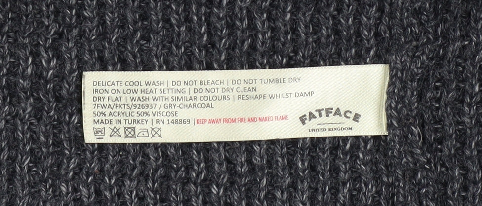 Fat Face Women’s Grey Chunky-Knit Open Cardigan UK 12