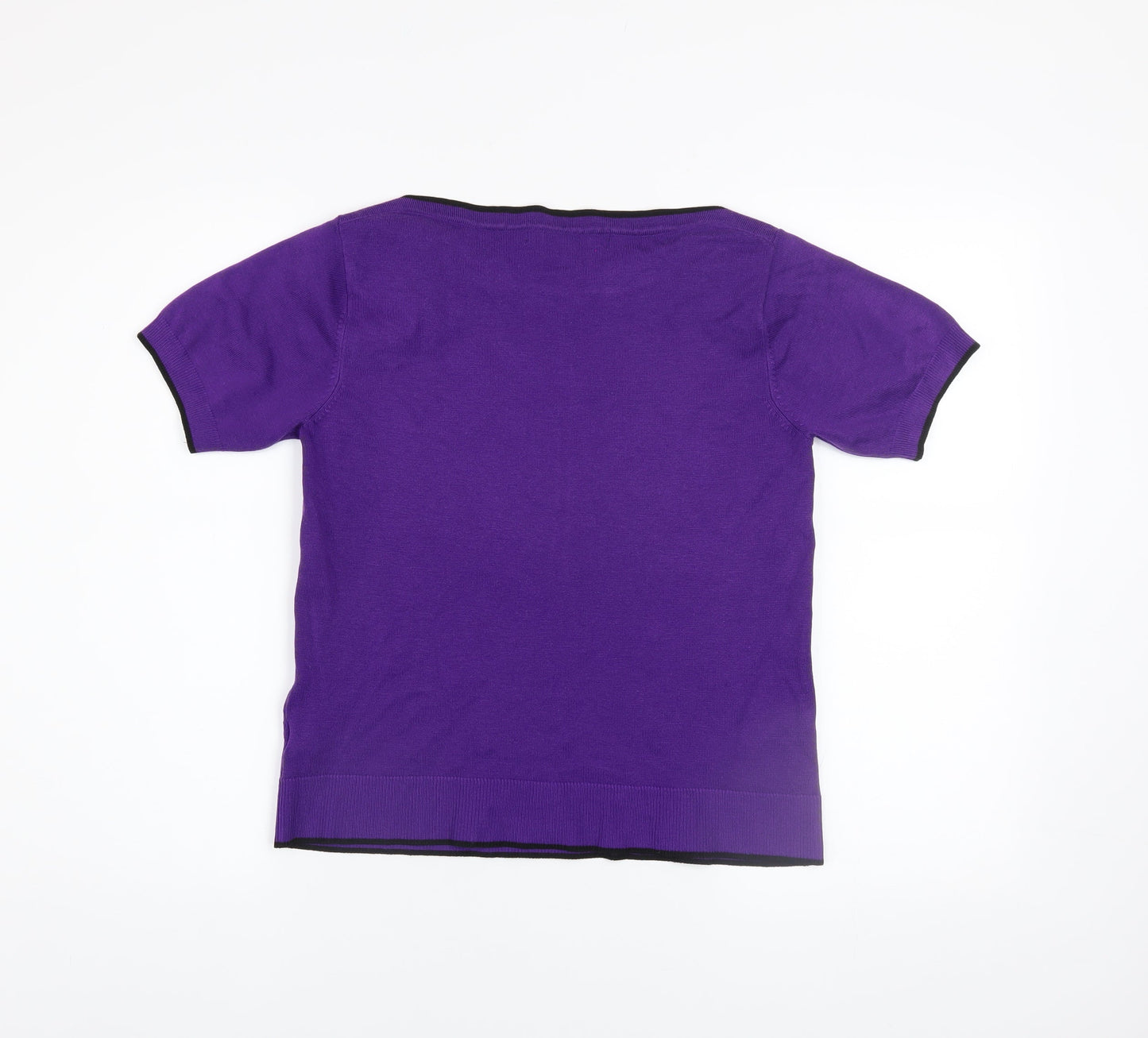 Principles by Ben de Lisi Women's Purple Knit Short Sleeve Top Size 12