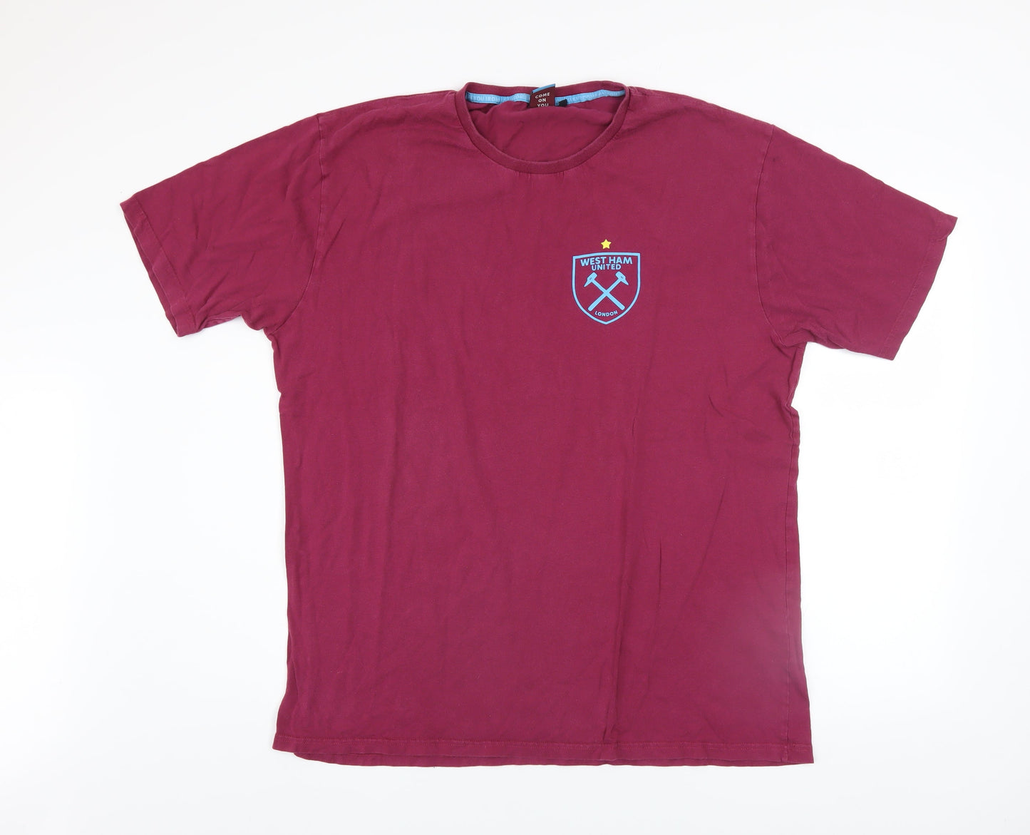 West Ham United Men's Red Cotton 3XL Short Sleeve T-Shirt
