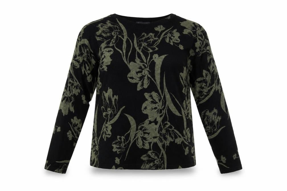 Marks & Spencer Women’s Black Floral Knit Pullover Jumper Size M